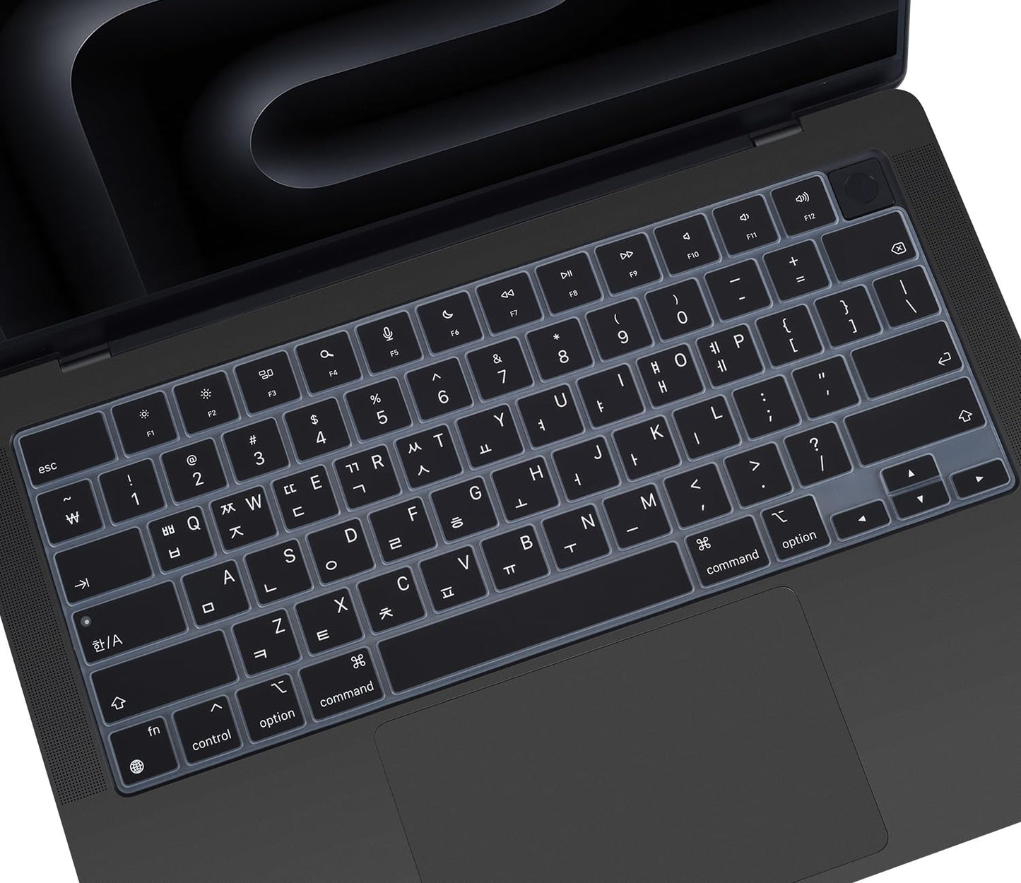 Korean Silicone Keyboard Cover Skin for 2026 2025 14.2 inch Apple MacBook Pro 14 A3426 A3427 A3434 A3112 A3401 A3185 A2992 A2918 A2442 / Pro 16 A3428 A3429 A3403 A3186 with M5-M1 Pro Max Chip - Black