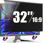 Magnetic 32 Inch Privacy Screen for Frameless Computer Monitor 16:9 Aspect Ratio,Hanging Blue Light Screen Protector Eye Protection Anti-Spy Shield, 32in Removable Privacy Filter