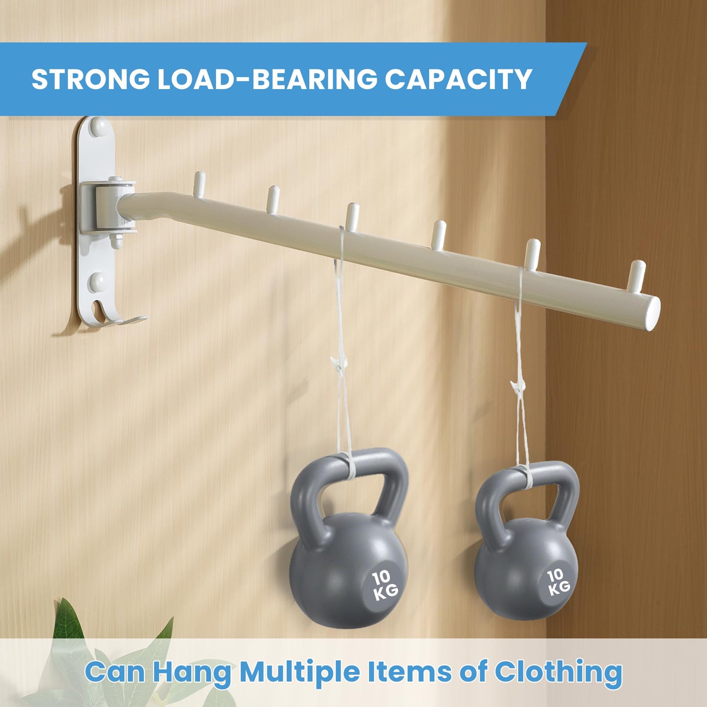 Mooche Swing Clothes Hanger Rack, Garment Racks 11.93" Long, White