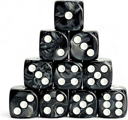 Luck Lab 10 Piece D6 Dice Pack - Acrylic Dice for RPG MTG DND Dice Table Games and Board Games (Black Pearl)