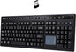 ADESSO Wireless Keyboard with Touchpad 104 Key Full Size USB Dongle Receiver Multi OS Support Works with MacOs System & Multimedia Hotkeys Volume Control with Scroll Wheel WKB-4450UB