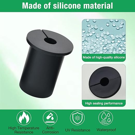 4pc Starlink Cable Grommet 3/4" Silicone Waterproof Wall Hole Pass Through Split Cable Bushings for TV Wire Ethernet Cord, Starlink Cable Routing Kit Accessories,38mm/1.5"Ht, Grey