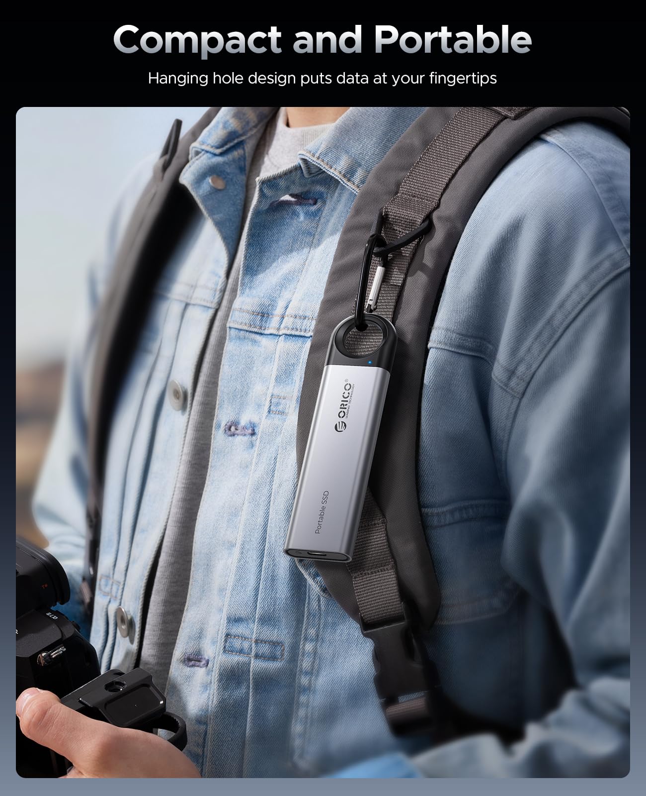 ORICO C10 1TB External SSD up to 1050MB/s,USB 3.2 Gen2,Hanging Hole Design
