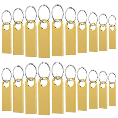 16GB USB Flash Drive 20 Pack, Wooolken Sleek Metal Thumb Drives with Keychains Swivel Memory Stick Pendrive USB 2.0 Jump Zip Drive USB Stick(Gold)