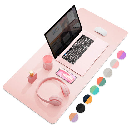 YSAGi Multifunctional Office Desk Pad, Ultra Thin Waterproof PU Leather Desk Mat, Dual Use Desk Writing Mat for Office/Home (35.4" x 17", Pink)