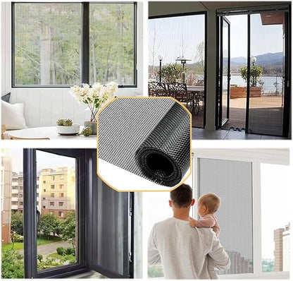 36inch*100ft Window Screens Roll, Replacement Repair Screens Mesh, Cuttable Fiberglass Screens Door Netting, DIY Screening Mesh Netting for Windows, Door, Pool, Porch,Patio -Black