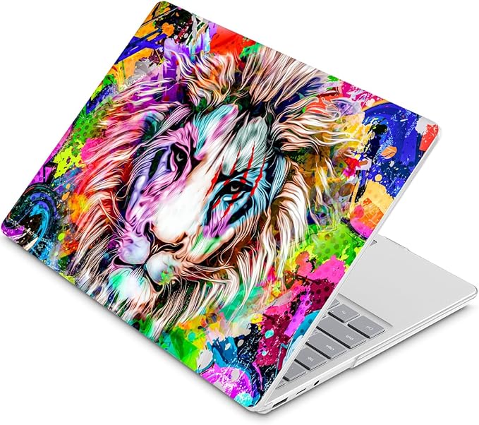 Tuiklol Case for 15 Inch Microsoft Surface Laptop 5/4/3 2022-2020, Model 1979/1953/1872/1873 Hard Shell Cover, Keyboard Cover+Screen Protector+Dust Plugs,Lion