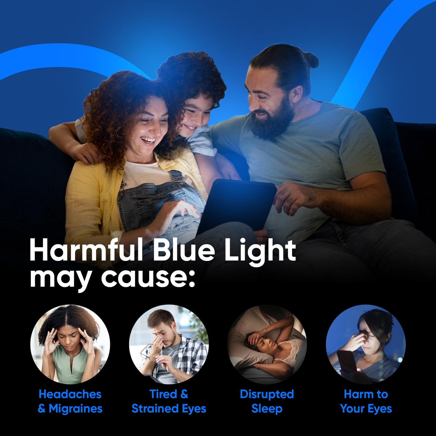 Ocushield Anti Blue Light Tempered Glass Screen Protector of iPhone 16 Plus (6.7")– Blocks Blue Light, Prevents Eye Strain & Helps You Sleep Better, 9H Hardness & Case Friendly