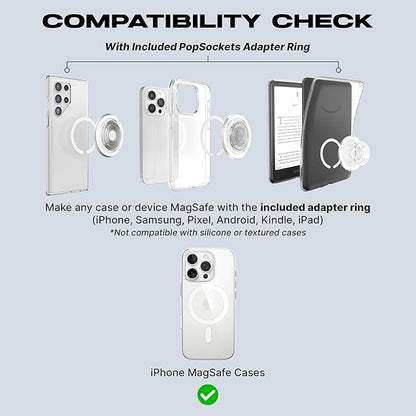 PopSockets Phone Grip for MagSafe with Kickstand, Magnetic Stand, Swappable Top, Secure Hold for iPhone MagSafe Cases, Phone & Tablet Grip - Dusty Rose