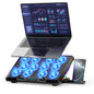Trullypine Laptop Cooling Pad with 12 Quiet Fans, Slim Portable for 12-17.3 Inch Laptop Cooler Stand, RGB Lighting, with 5 Height Adjustable, Gaming Cooling Fan Pad,Two USB Ports, Phone Holder (LCD)