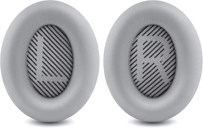 Professional Replacement Ear Pads for Bose QuietComfort 35 QC15 QC25 QC2 QC35/ Ae2 Ae2i Ae2w SoundTrue & SoundLink Over-Ear/Around-Ear Headphones/Soft Protein Leather (Silver)