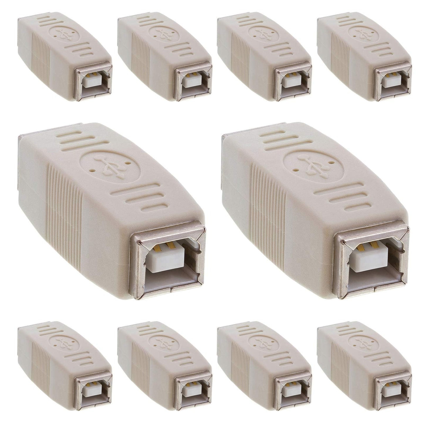 Cmple - USB B to B Adapter USB 2.0 Female to Female Coupler Jack to Jack Connector Converter for Printer Cable Scanner HDD External Hard Drive - 10 Pack