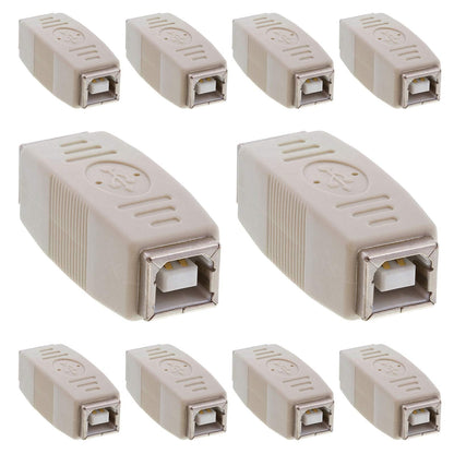 Cmple - USB B to B Adapter USB 2.0 Female to Female Coupler Jack to Jack Connector Converter for Printer Cable Scanner HDD External Hard Drive - 10 Pack