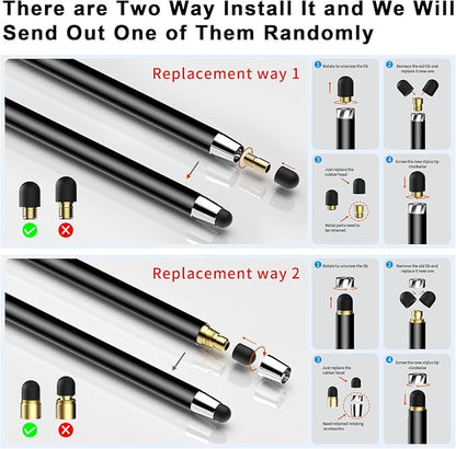 Stylus Pen for Touchscreen,5 PCS Stylus,Stylus 2-in-1 High Sensitivity Precision Suitable for All Touch Screens of iPhone/ipad/Android Tablet(Black)