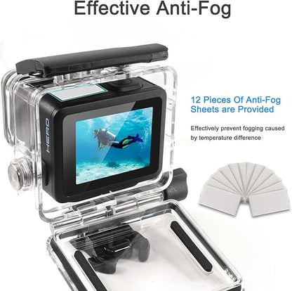 FitStill 196FT/60M Underwater Waterproof Diving Housing Compatible for Go Pro Hero 4K,Protective Dive Case Shell with Mount Hero4K 2024 Action Camera Accessories Kit