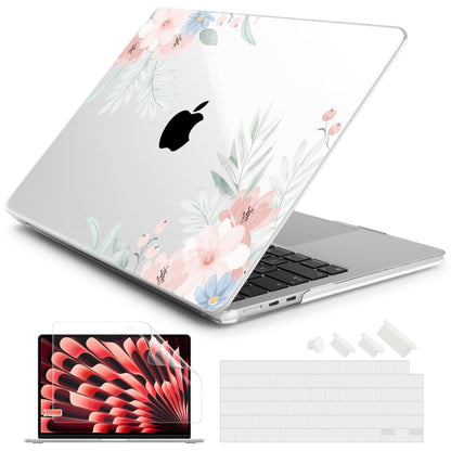 Batianda Case for MacBook Air 15" with M5 M4 M3 M2 Chip, Pastel Floral