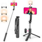 SelfieShow Selfie Stick, Extendable Selfie Stick Tripod with Wireless Remote and Tripod Stand, Portable, Lightweight, Compatible with iPhone 17 16 15 14 13 12 Pro Xs Max/Samsung Smartphone and More