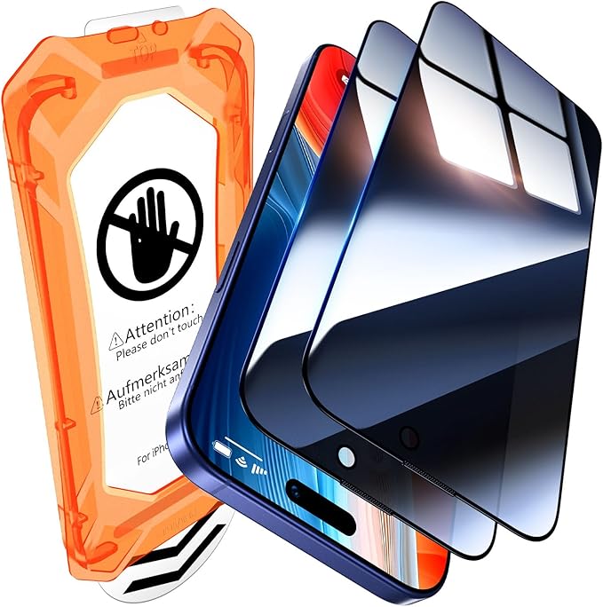 UniqueMe 2 Packs for iPhone 16 Pro Privacy Screen Protector