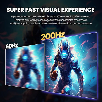 CRUA 32Inch Curved Gaming Monitor, FHD(1920 * 1080P) VA Screen 165Hz/200Hz, 1800R VA Screen, 120% sRGB, Computer Monitor That Support AMD Freesync, HDMI, DP, Wall Mountable Installs-Black