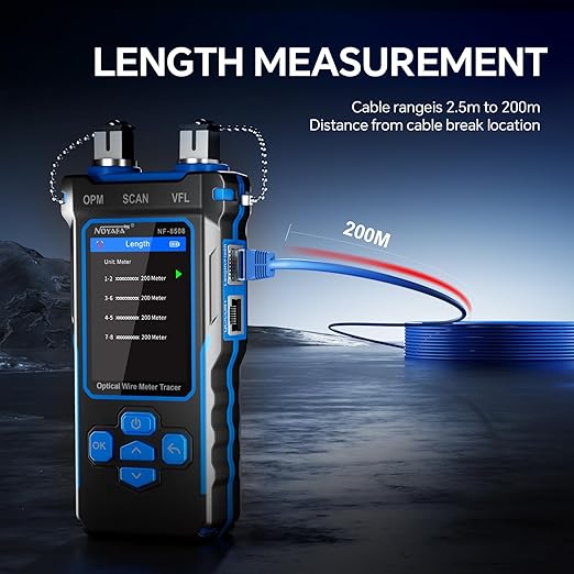 NOYAFA NF-8508 Network Cable Tester Kit with RJ45 Crimp Tool, Ethernet Cable Tester with Optical Power Meter, RJ45 Network Tester with Crimper Stripper Cutter for Cat5 Cat6 Cat7 8P8C