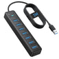 PHIXERO 7 Port USB Hub 3.0 with 1.6FT/50CM Long Cable, Multiport Adapter and Splitter for PC, Compatible with All USB 3.0/2.0/1.1 Devices