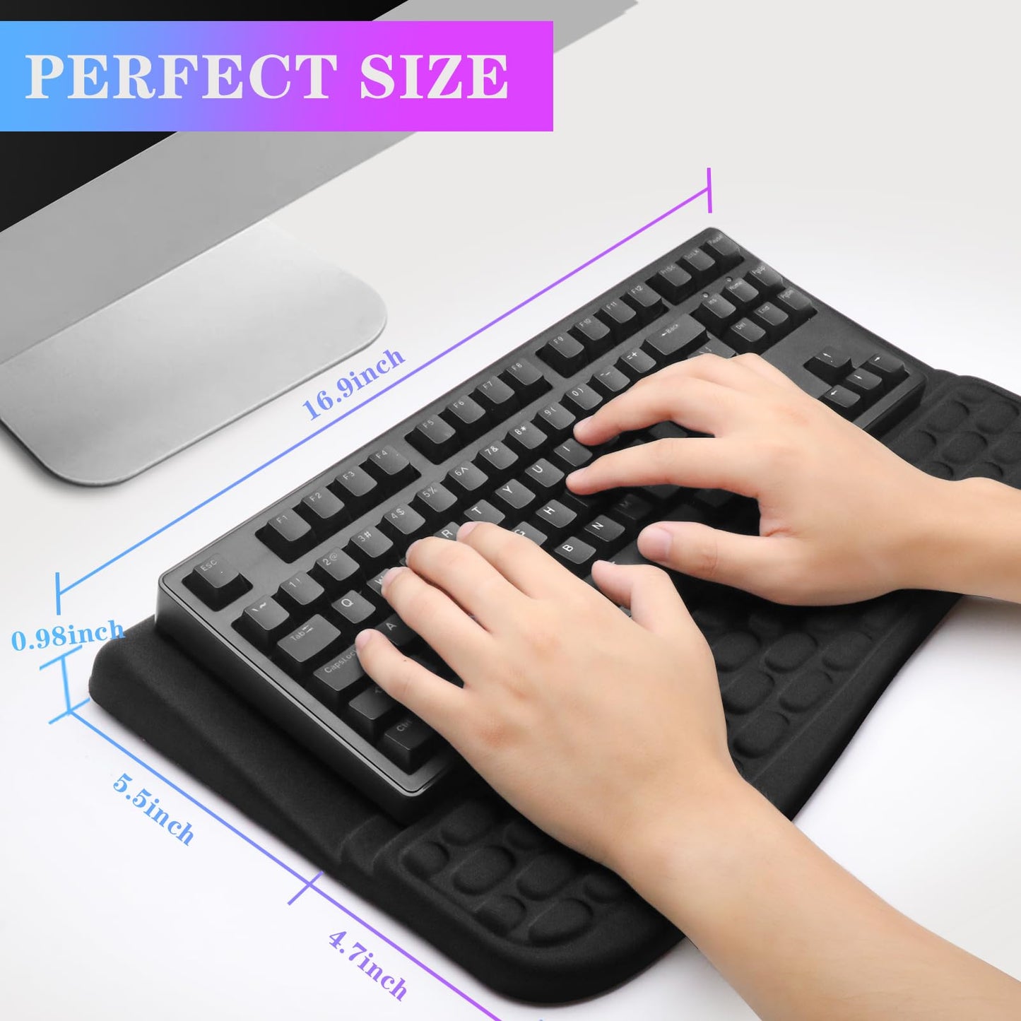 Computer Keyboard Stand with Wrist Rest Support Pad, 02-Black