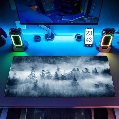 Forest Nature Scenery Mountain Desk Pad Extra Large 31.5"x15.7" Gaming Mouse Pad XL Keyboard Mat for Office Laptop Computer Desk Decor