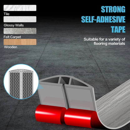 Floor Cord Cover Cavity 0.8"x0.37" Self Adhesive Cord Hider, 10FT Low Profile Cable Management, Extension Strip Protector for Wires, Prevent Cable Trips for Offices, Gyms, Exhibitions (Gray Wood)