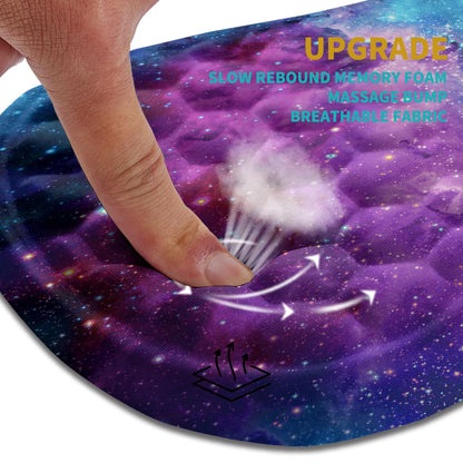 Hokafenle Ergonomic Mouse Pad Wrist Support, Wrist Rest Mousepad for Carpal Tunnel Pain Relief with Integrated Memory Foam Slope Massage Bulge (11.8x7.9 inch,Galaxy Nebula Space