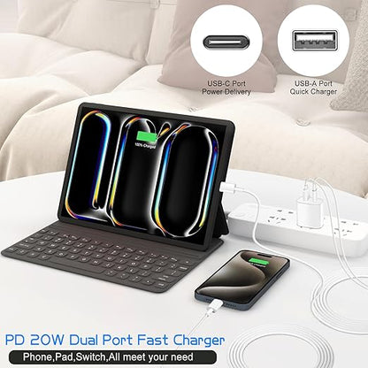 Dual Port A/C Charger for iPhone 16 15,Double A/C iPhone 16 15 Charger Fast Charging Block,2Pack Quick USB C Wall Chargers Adapter,10FT USB C Cable for iPhone 16/16 ProMax/16e/15 Plus/15 Pro,iPad Pro