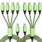 USB C Splitter Multi Charging Cable for Multiple Devices, Fast Charging 4 in 1 Charging Cord, 2Pack 5 FT USB C Phone Charger Cable with 4 Type-C Ports for iPhone 16 15 Pro Samsung S24 S23