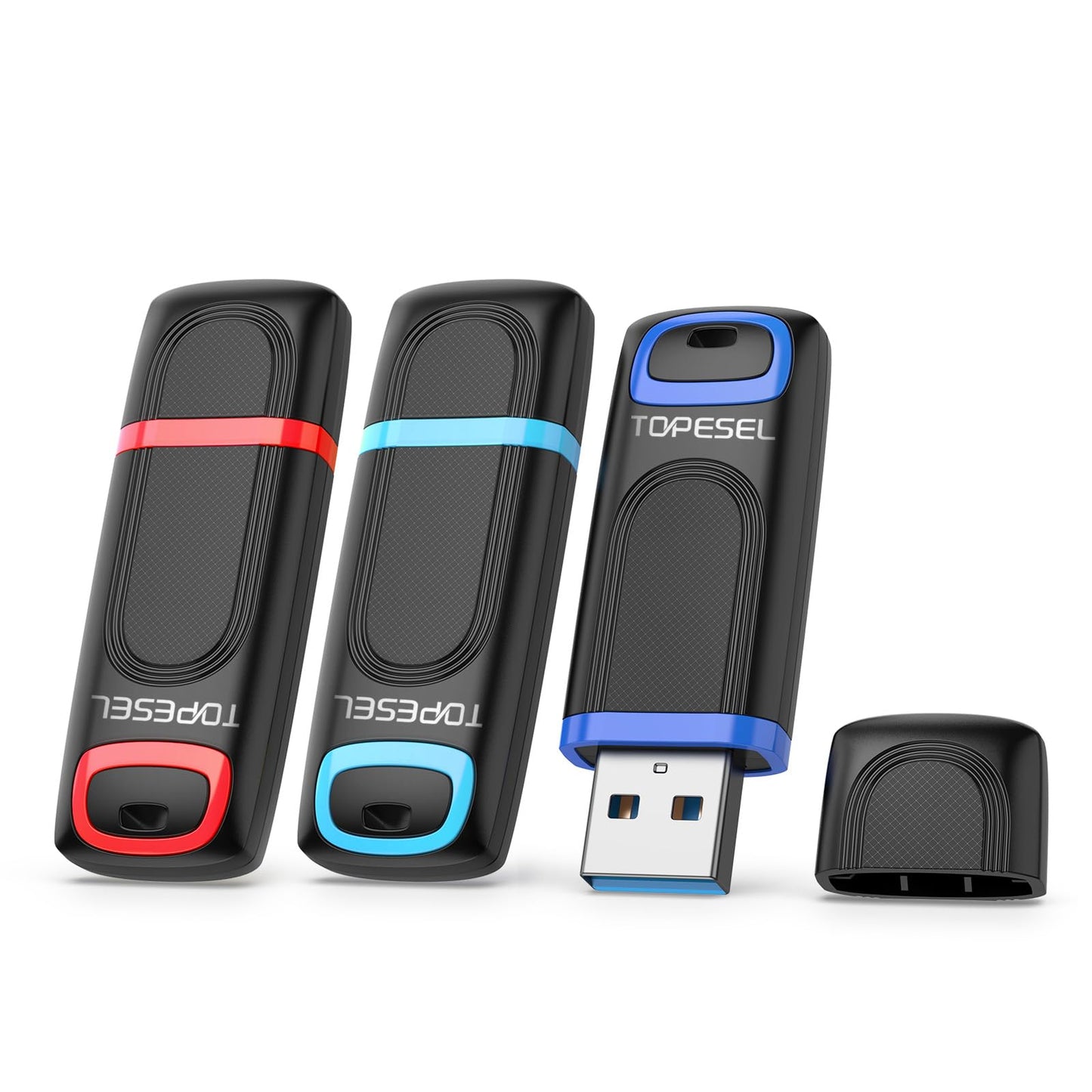 TOPESEL 128GB USB 3.0 Flash Drive 3 Pack,up to 90MB/s Reading,30MB/s Write