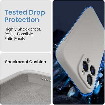 FireNova Designed for iPhone 15 Pro Case, Silicone Upgraded [Camera Protection] Phone Case with [2 Screen Protectors], Soft Anti-Scratch Microfiber Lining Inside, 6.1 inch, Natural Titanium