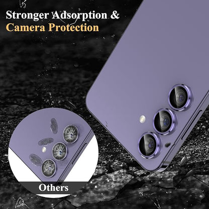 YWXTW Camera Lens Protector for Samsung Galaxy S24 Plus Accessories, 9H Tempered Glass Metal Individual Ring Camera Cover Screen Protector for S24 Plus, Case Friendly, Anti Scratch (Cobalt Violet)