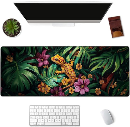 Lizard Gaming Mouse Pad Extended Desk Computer Keyboard Laptop Mouse Pads for Gaming Home Office Work, Large Long Desk Mat Mousepad with Non-Slip Rubber Base 31.5×11.8inch(20)