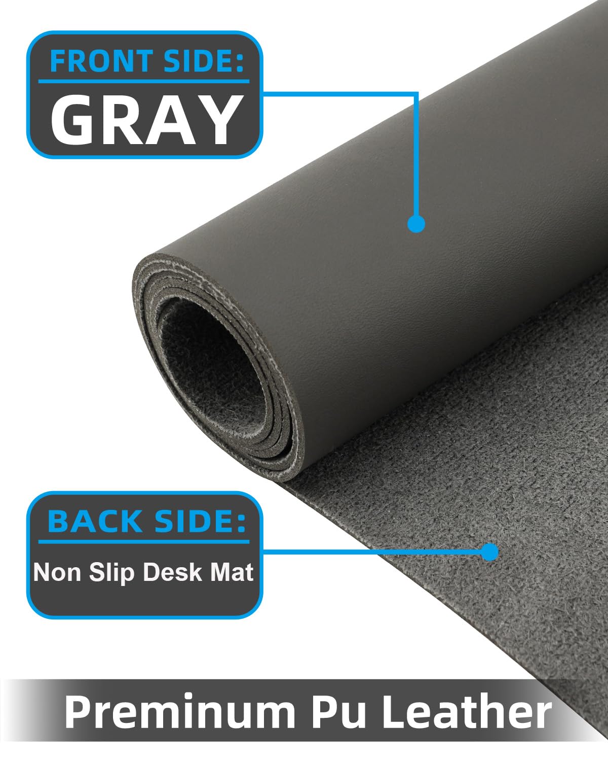 Small Desk Mat,Leather Desk Pad Protector,Desk Mouse pad,Office Desk mat,Laptop Mat for Desk, Non-Slip PU Leather Desk Blotter,Waterproof Desk Writing Pad for Office/Home(31.5"x15.7",Dark Grey)