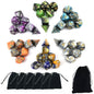 SmartDealsPro 5 x 7-Die Double-Colors Polyhedral Dice Sets with Pouches for D&D DND RPG MTG Dungeon and Dragons Table Board Roll Playing Games D4 D6 D8 D10 D% D12 D20