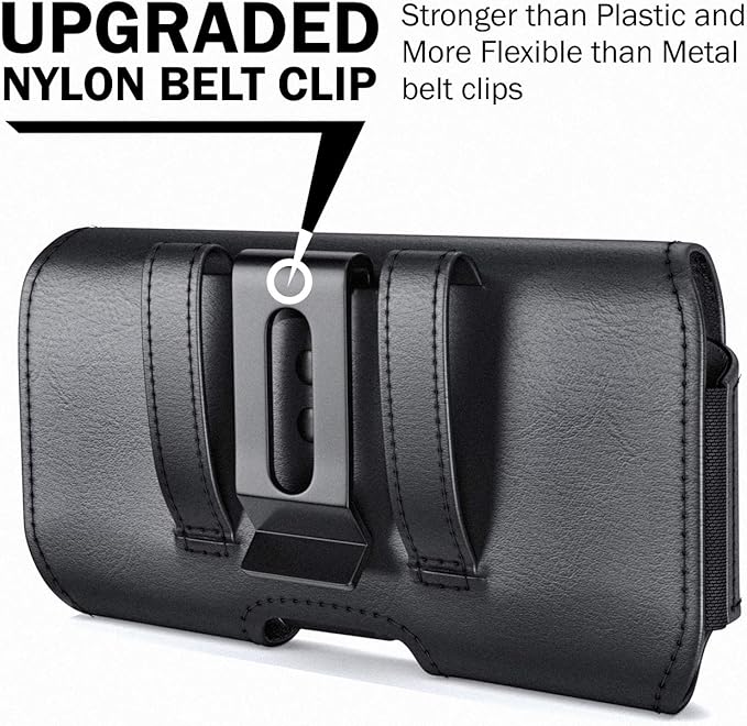 DeBin Case for Galaxy S25 Ultra S24 Ultra 5G, S24 FE, S23 Ultra, S22 Ultra, S21 Ultra, Note 20 Ultra - Cell Phone Belt Holster with Clip Pouch Holder Cover (Fits Samsung Phone with Case on) Black