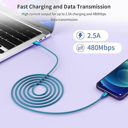 iPhone Charger, Charging Cable 4 Pack (3/3/6/6FT) MFi Certified Nylon Braided USB to iPhone Cables Fast Charging Cord Compatible with iPhone 14 13 12 11 pro max XR XS X 8 7 6 Plus SE and More