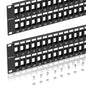Sokqovt 24 Port Blank Keystone Patch Panel with Snap-in Design (4 Pack), Cat6 Network Patch Panel 1U 19 inch, Rack Mount Ethernet Patch Panel (for Slim Keystone Only)