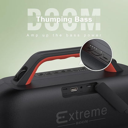 DOSS Extreme Boom Bluetooth Outdoor Speaker with 60W Mighty Sound, Deep Bass, 30H Playtime, USB-C, Bluetooth 5.3, IPX6 Waterproof with Portable Strap for Camping, Beach, Garage-Orange