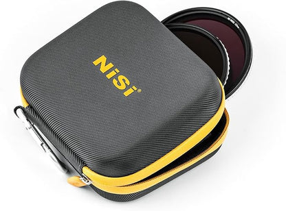 NiSi - Caddy II Circular Filter Case, Portable and Lightweight Camera Lens Pouch for 8 Filters, Fits Up to 95mm, Waterproof and Shockproof, Larger Opening Lens Bag, Caddy Case with Metal Hanging Clip