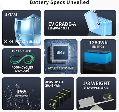 OKMO 12V 100Ah LiFePO4 Battery,Group 24 Lithium Battery 100A BMS，10 Years Lifetime 15000+ Deep Cycles,for Marine, RV, Trolling Motor, Boat, Camper, Solar Home Storage Iron Phosphate Battery
