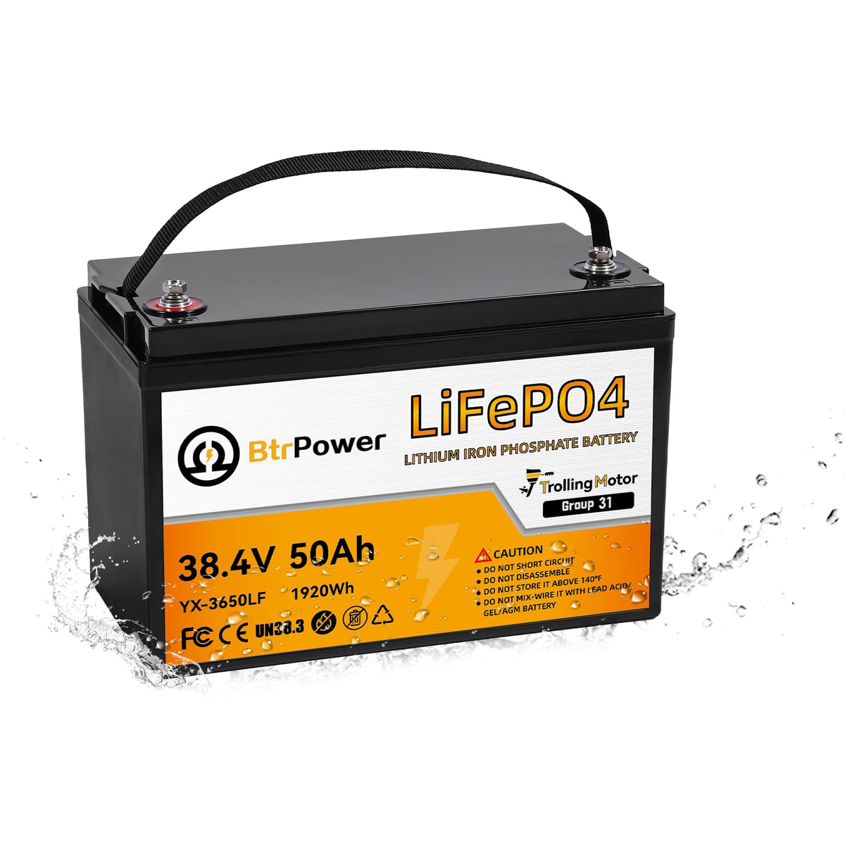 36V 50Ah Trolling Motors Lithium LiFePO4 Battery, Built-in 50A BMS, 1.2C Discharge 60A Current,Deep Cycle Group31 Lithium Iron Phosphate Battery, Perfect for Trolling Motor,RV, Boat, Marine, Solar