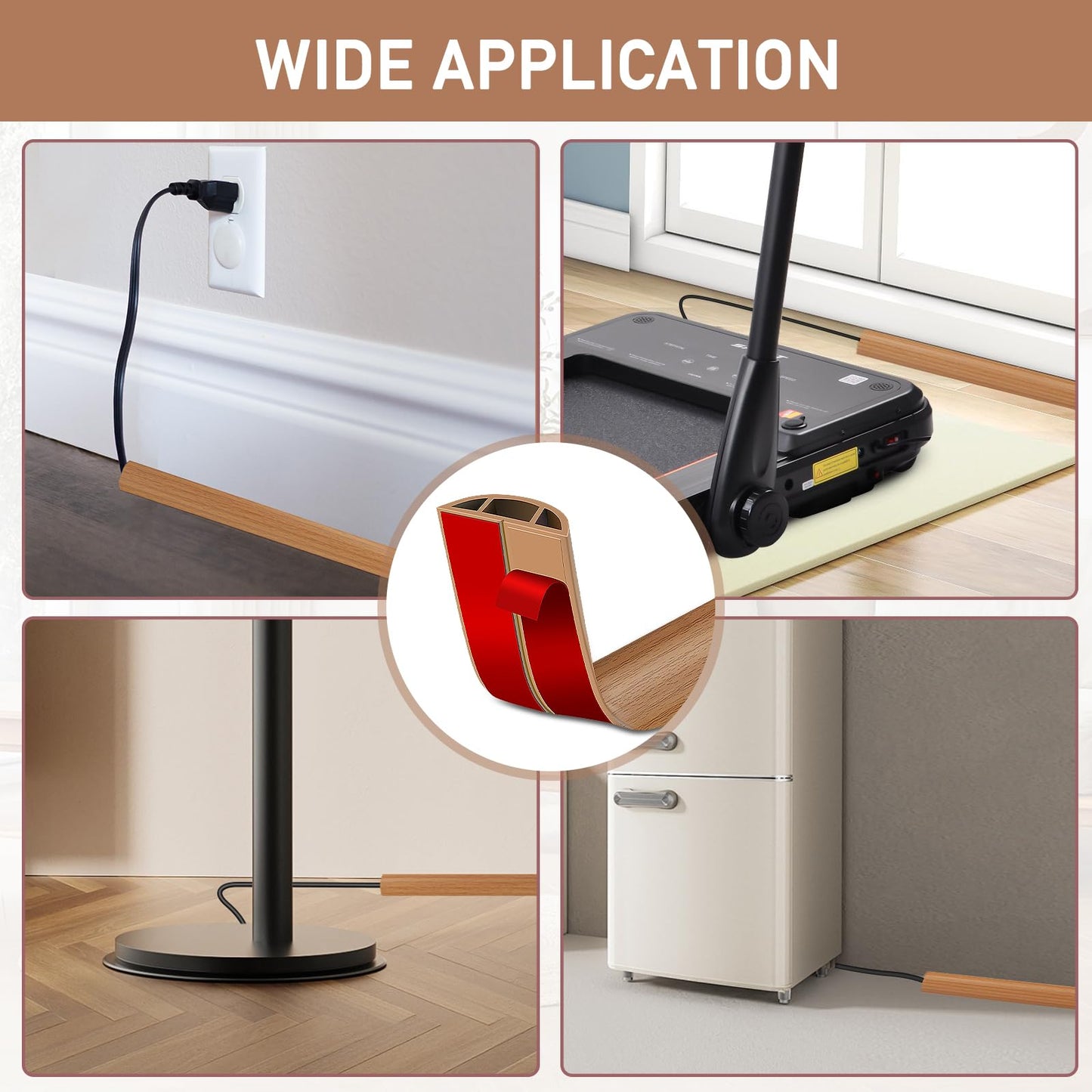 LSGCQ Floor Cord Cover Self Adhesive Cord Hider Floor Cable Management