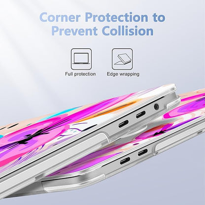 for MacBook Pro 16 inch Case 2019 2020 Release Model A2141, Plastic Hard Shell Cover with Keyboard Cover & Screen Protector for MacBook Pro 16 inch with Touch Bar & Touch ID, Trendy Floral