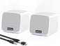 Computer Speakers,Computer Speakers for Desktop PC,Desktop Speakers,USB Powered 3.5mm Aux Speaker for PC,Laptop,Tablet,Phone(White)