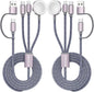 2Pack Upgraded 3 in 2 USB C Cable for Apple Watch Charger iPhone Charger USB C Multi Fast Charging Cable Compatible with iWatch Ultra/SE/10/9/8/7/6/5/4/3/2/1 & iPhone 16/15/14/13/12/11/Galaxy S23-4FT