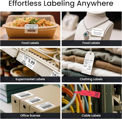 CLABEL Label Maker Machine with Tape, 221B Thermal Bluetooth Label Printer 2 Inch Portable Barcode Inkless Sticker for Small Business, Retail Office,Office, Home, Came with 1 Roll Label (Black)