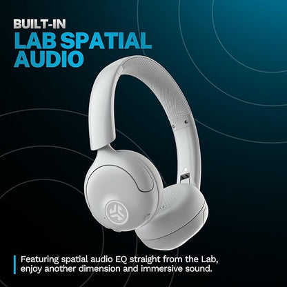 JLab Go Lux ANC Wireless Headphones, Cloud White, Hybrid Active Noise Cancelling, Premium On-Ear Bluetooth Headset, Customizable Sound, Be Aware Mode, Cloud Foam Comfort, Multipoint Connection